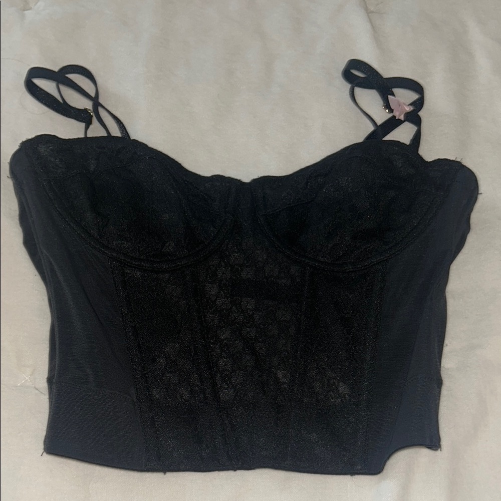 Black Lace Bustier Top